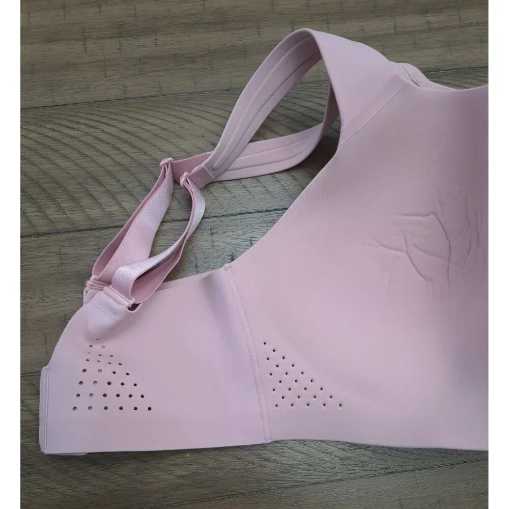 Victoria's Secret Wireless Light Pink Bra 36DDD F Perforated Adjustable Straps
